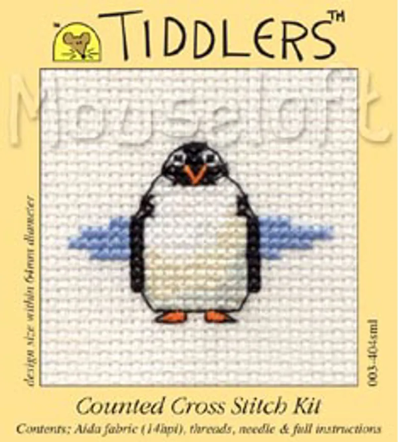 Tiddlers Mini Cross Stitch Kit - Penguin